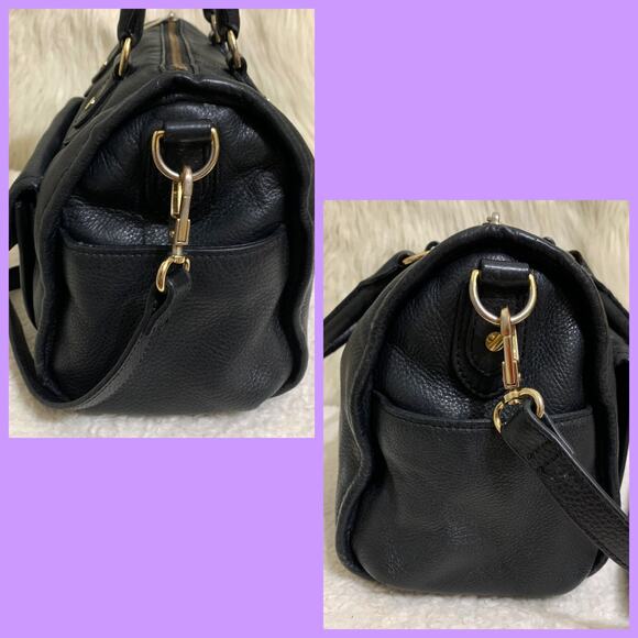 MICHAEL KORS Vintage Pebbled Black Leather Medium MARGO Zip Top Satchel - Picture 7 of 16